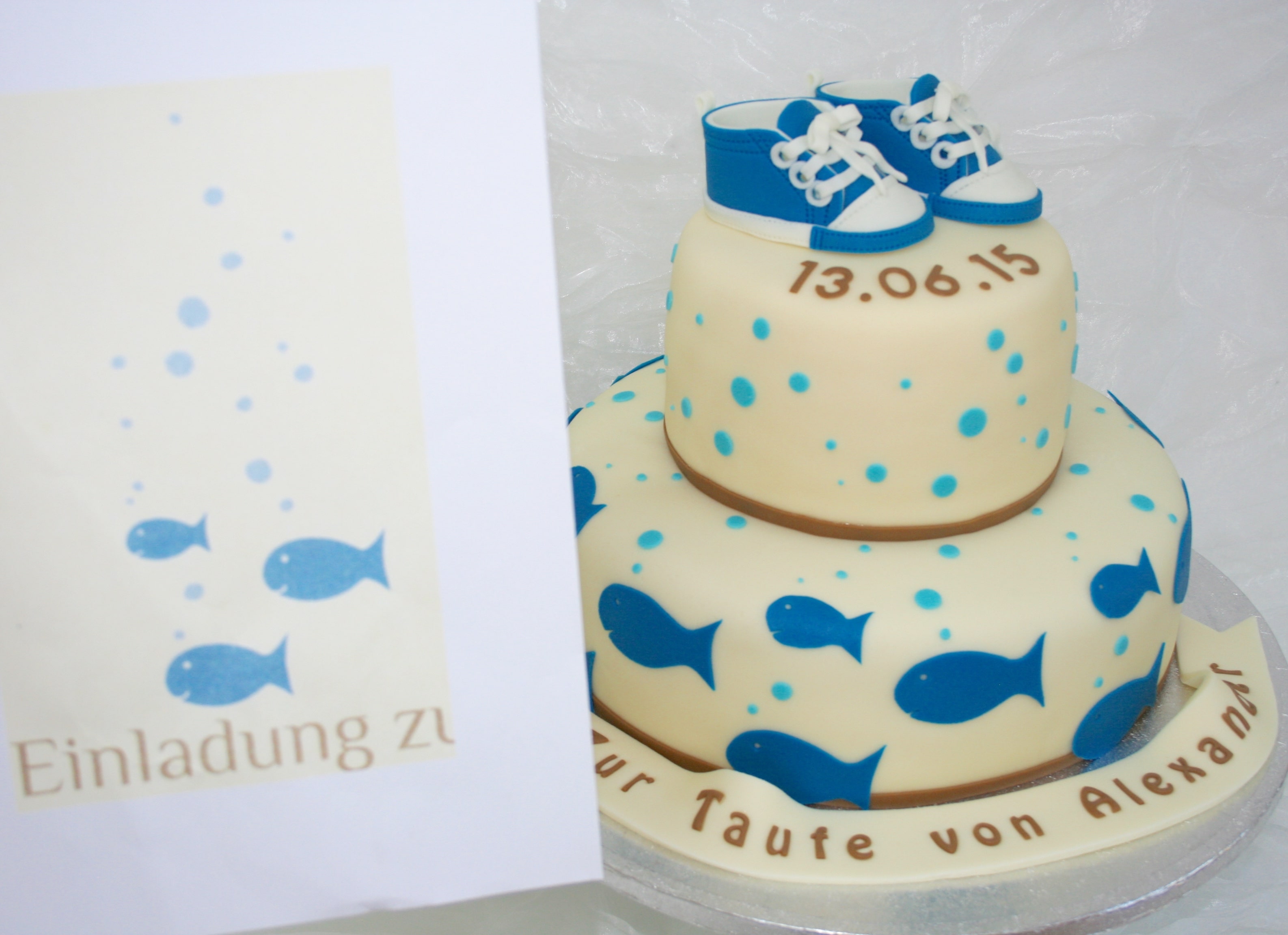 Tauftorte mit Fisch-Motiv Alexander